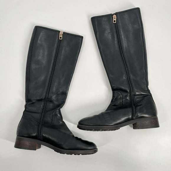 Coach Easton Black Leather Boots Sz 7 Riding - Picture 6 of 10